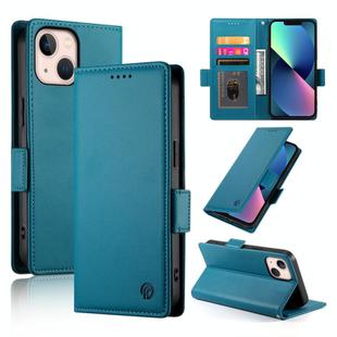 For iPhone 13 mini Side Buckle Magnetic Frosted Leather Phone Case(Blue)