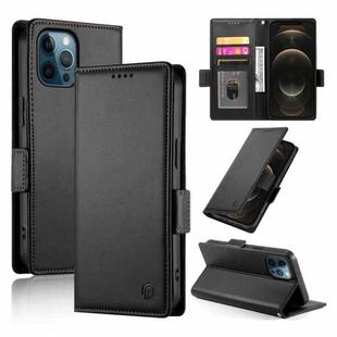 For iPhone 12 Pro Max Side Buckle Magnetic Frosted Leather Phone Case(Black)
