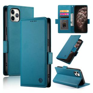 For iPhone 11 Pro Max Side Buckle Magnetic Frosted Leather Phone Case(Blue)