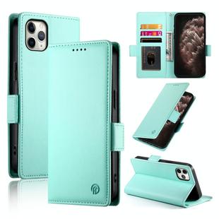 For iPhone 11 Pro Max Side Buckle Magnetic Frosted Leather Phone Case(Mint Green)