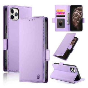 For iPhone 11 Pro Max Side Buckle Magnetic Frosted Leather Phone Case(Purple)