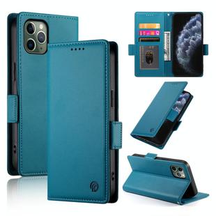 For iPhone 11 Pro Side Buckle Magnetic Frosted Leather Phone Case(Blue)