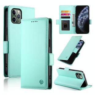 For iPhone 11 Pro Side Buckle Magnetic Frosted Leather Phone Case(Mint Green)
