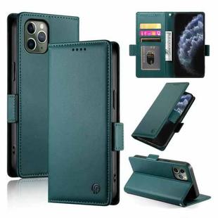 For iPhone 11 Pro Side Buckle Magnetic Frosted Leather Phone Case(Dark Green)