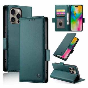 For iPhone 16 Pro Max Side Buckle Magnetic Frosted Leather Phone Case(Dark Green)