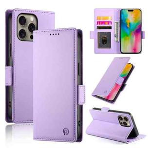 For iPhone 16 Pro Max Side Buckle Magnetic Frosted Leather Phone Case(Purple)