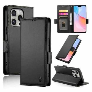 For iPhone 16 Pro Side Buckle Magnetic Frosted Leather Phone Case(Black)