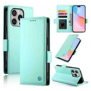 For iPhone 16 Pro Side Buckle Magnetic Frosted Leather Phone Case(Mint Green)