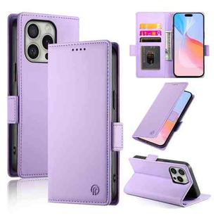 For iPhone 16 Pro Side Buckle Magnetic Frosted Leather Phone Case(Purple)