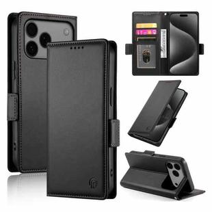 For iPhone 17 Pro Max Side Buckle Magnetic Frosted Leather Phone Case(Black)