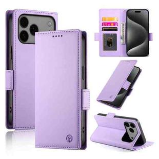 For iPhone 17 Pro Max Side Buckle Magnetic Frosted Leather Phone Case(Purple)