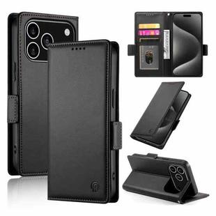 For iPhone 17 Pro Side Buckle Magnetic Frosted Leather Phone Case(Black)