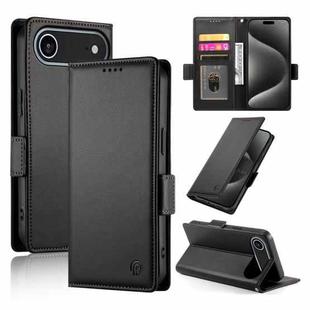 For iPhone 17 Air Side Buckle Magnetic Frosted Leather Phone Case(Black)