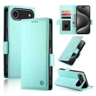 For iPhone 17 Air Side Buckle Magnetic Frosted Leather Phone Case(Mint Green)