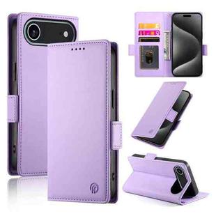 For iPhone 17 Air Side Buckle Magnetic Frosted Leather Phone Case(Purple)