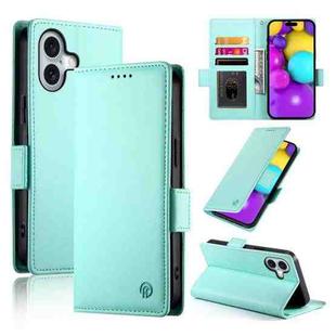For iPhone 17 Side Buckle Magnetic Frosted Leather Phone Case(Mint Green)