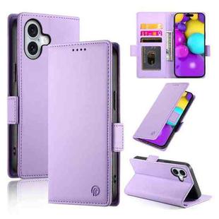 For iPhone 17 Side Buckle Magnetic Frosted Leather Phone Case(Purple)