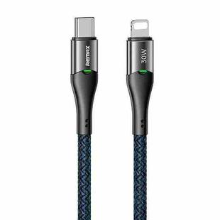 REMAX RC-C116 1.2m 30W Type-C to 8 Pin Smart Power-off Fast Charging Data Cable(Dark Blue)