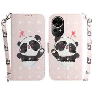 For Huawei nova 12 3D Colored Horizontal Flip Leather Phone Case(Heart Panda)