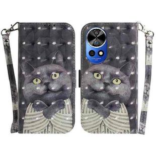 For Huawei nova 12 Pro 3D Colored Horizontal Flip Leather Phone Case(Hug Cat)