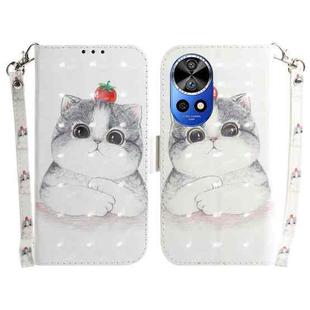 For Huawei nova 12 Pro 3D Colored Horizontal Flip Leather Phone Case(Cute Cat)