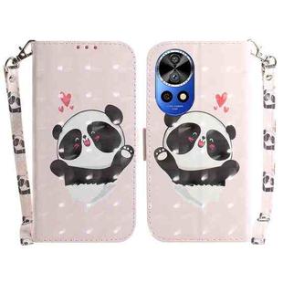 For Huawei nova 12 Ultra 3D Colored Horizontal Flip Leather Phone Case(Heart Panda)