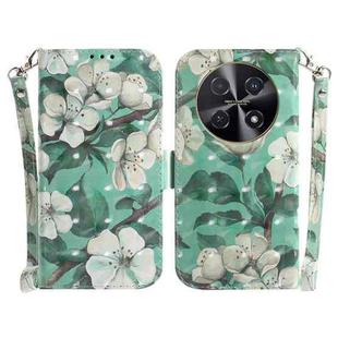 For Huawei nova 12i 4G Global 3D Colored Horizontal Flip Leather Phone Case(Watercolor Flower)