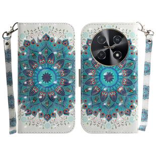For Huawei nova 12i 4G Global 3D Colored Horizontal Flip Leather Phone Case(Peacock Wreath)