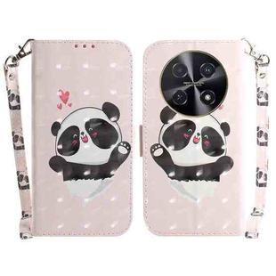 For Huawei nova 12i 4G Global 3D Colored Horizontal Flip Leather Phone Case(Heart Panda)