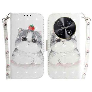 For Huawei nova 12i 4G Global 3D Colored Horizontal Flip Leather Phone Case(Cute Cat)