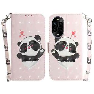 For Huawei nova 13 Pro 3D Colored Horizontal Flip Leather Phone Case(Heart Panda)