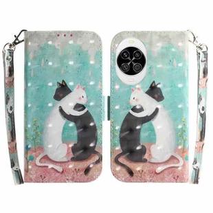 For Huawei nova 14 3D Colored Horizontal Flip Leather Phone Case(Black White Cat)