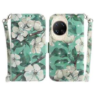 For Huawei nova 14 Ultra 3D Colored Horizontal Flip Leather Phone Case(Watercolor Flower)