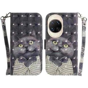 For Huawei nova 14 Ultra 3D Colored Horizontal Flip Leather Phone Case(Hug Cat)