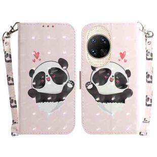 For Huawei nova 14 Ultra 3D Colored Horizontal Flip Leather Phone Case(Heart Panda)