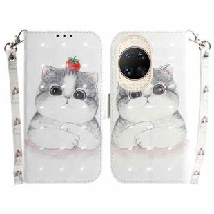 For Huawei nova 14 Ultra 3D Colored Horizontal Flip Leather Phone Case(Cute Cat)