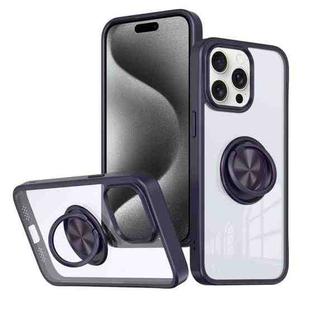 For iPhone 15 Pro Ring Holder PC Hybrid TPU Phone Case(Purple)