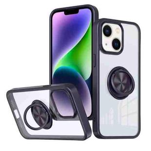 For iPhone 14 Plus Ring Holder PC Hybrid TPU Phone Case(Purple)