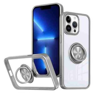 For iPhone 13 Pro Ring Holder PC Hybrid TPU Phone Case(Grey)