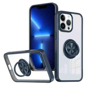 For iPhone 13 Pro Ring Holder PC Hybrid TPU Phone Case(Blue)