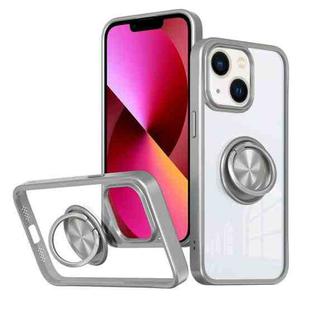 For iPhone 13 Ring Holder PC Hybrid TPU Phone Case(Grey)