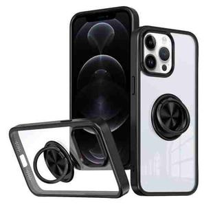 For iPhone 12 Pro Max Ring Holder PC Hybrid TPU Phone Case(Black)