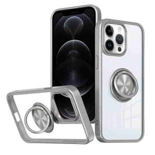 For iPhone 12 Pro Max Ring Holder PC Hybrid TPU Phone Case(Grey)