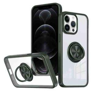 For iPhone 12 Pro Ring Holder PC Hybrid TPU Phone Case(Green)