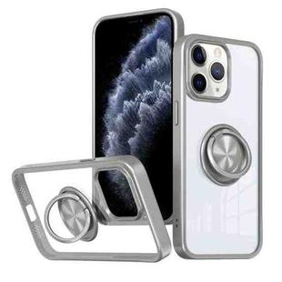 For iPhone 11 Pro Max Ring Holder PC Hybrid TPU Phone Case(Grey)