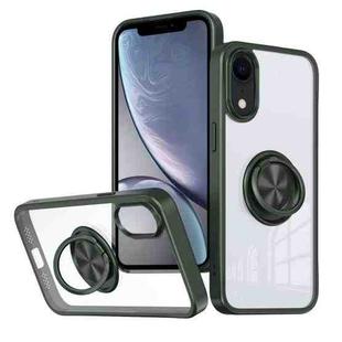 For iPhone XR Ring Holder PC Hybrid TPU Phone Case(Green)