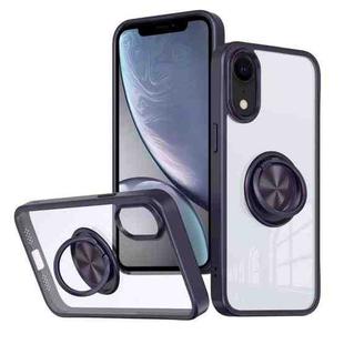 For iPhone XR Ring Holder PC Hybrid TPU Phone Case(Purple)