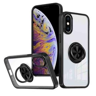 For iPhone XS Max Ring Holder PC Hybrid TPU Phone Case(Black)