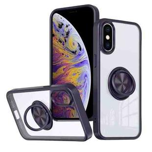 For iPhone XS Max Ring Holder PC Hybrid TPU Phone Case(Purple)