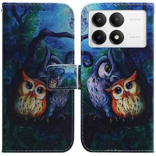 For Xiaomi Redmi K70 Pro / K70 Coloured Drawing Flip Leather Phone Case(Oil Painting Owl)